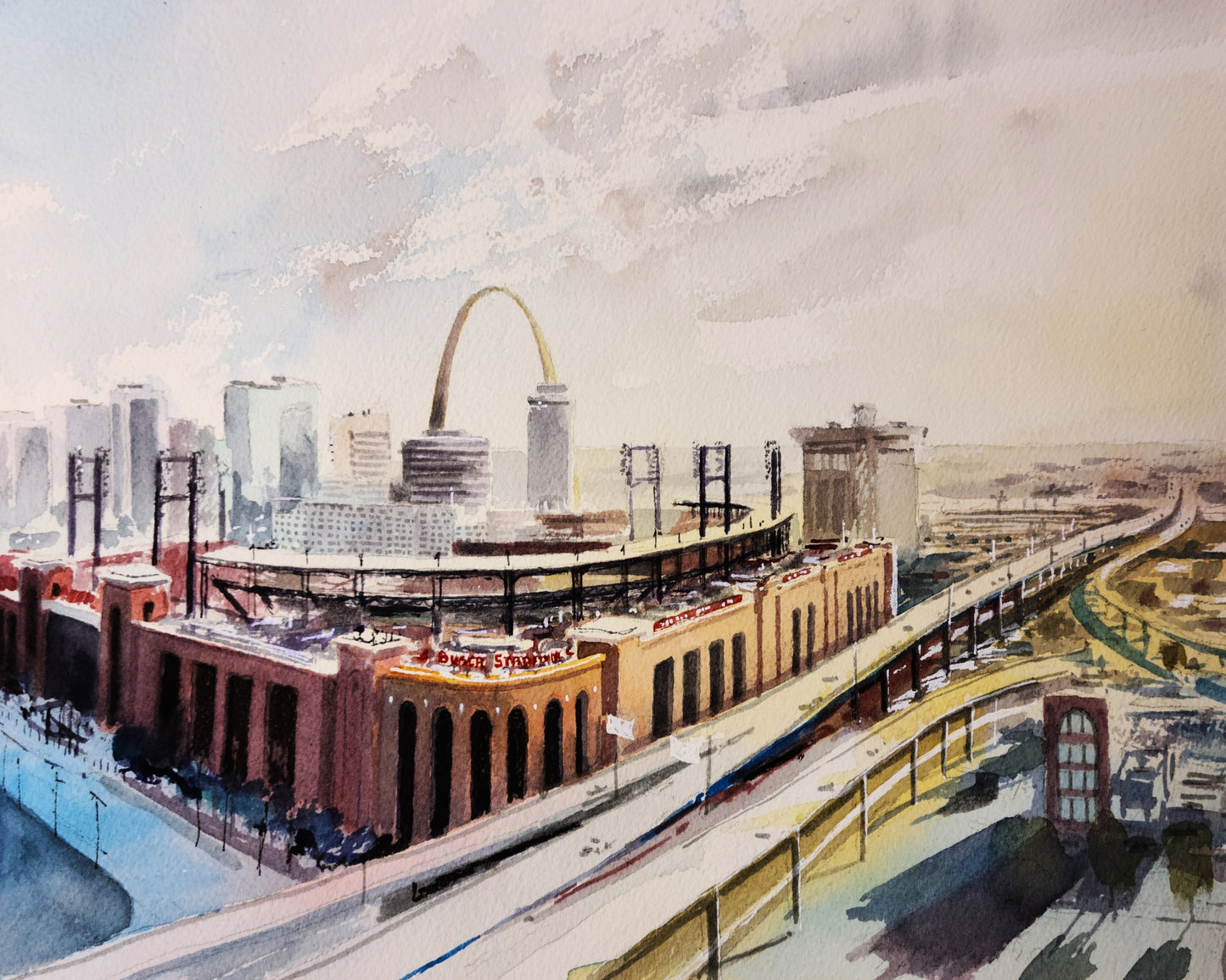 STL Busch Stadium and Skyline